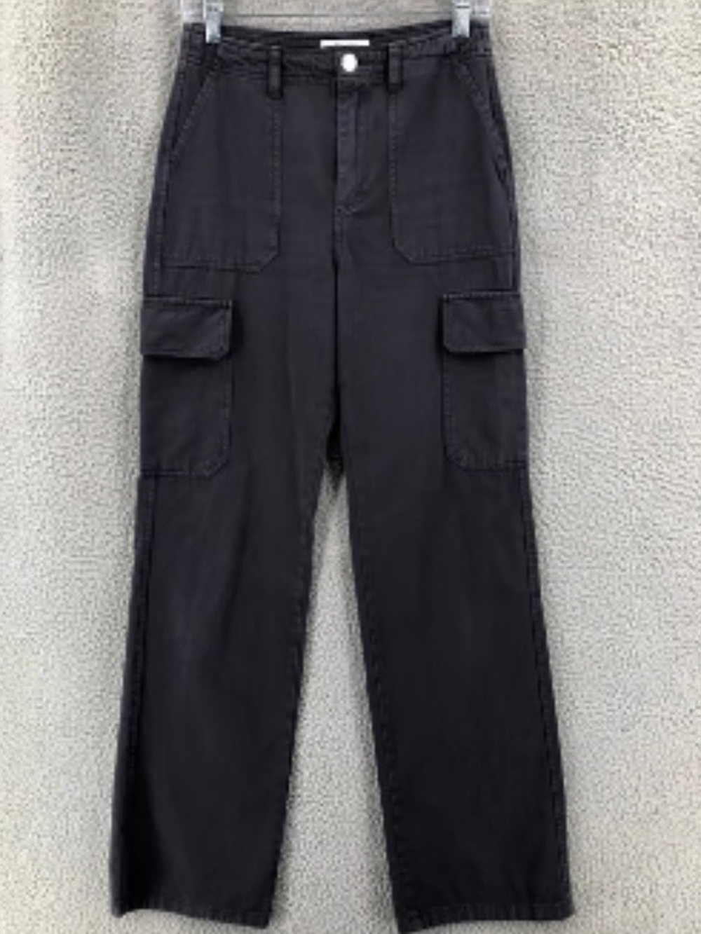Zara High-Rise Wide-Leg Cargo Pants Charcoal Size 2